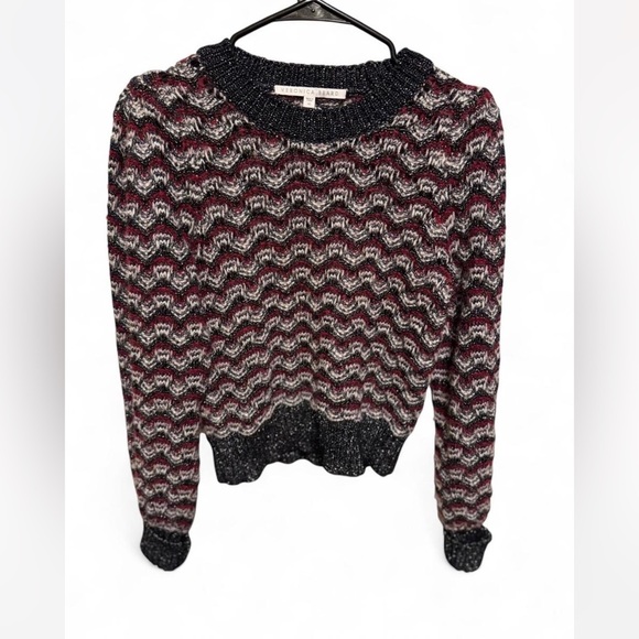 VERONICA BEARD Ruth Crew Neck Metallic Knit Pullover Sweater Size XS - Picture 2 of 7